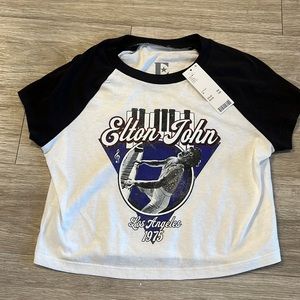 NWT Elton John Cropped Tee
